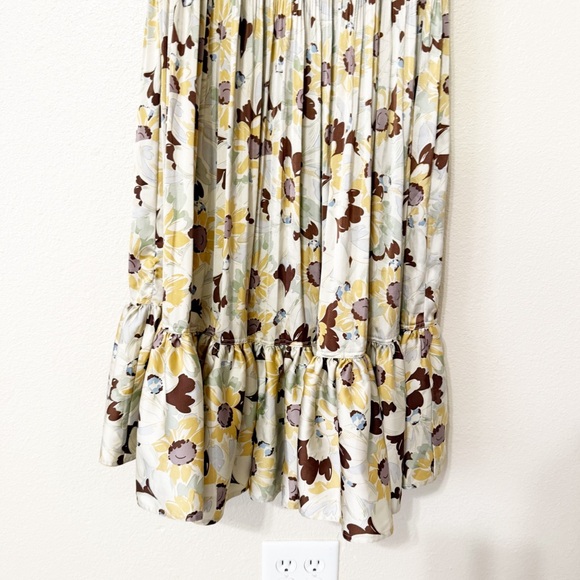 NEW Polo Ralph Lauren Plisse Crinkle Silk Braided Floral Ltiti Puff Sleeve Dress - Picture 14 of 14